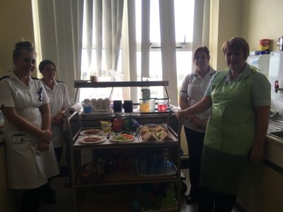 Children's ward staff with new food