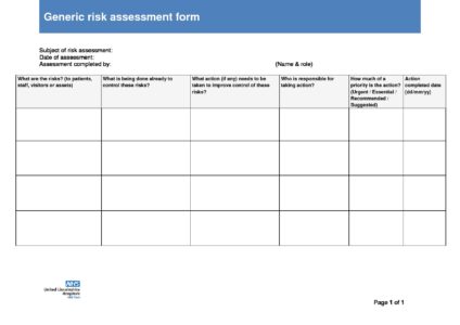 Item 13 2 Risk Management Policy Endix Ii Generic Item 13 2 Risk Management Policy Endix Ii Generic Essment Form Draft May 2018