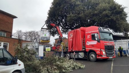 MRI magnet craned into place at County Hospital Louth