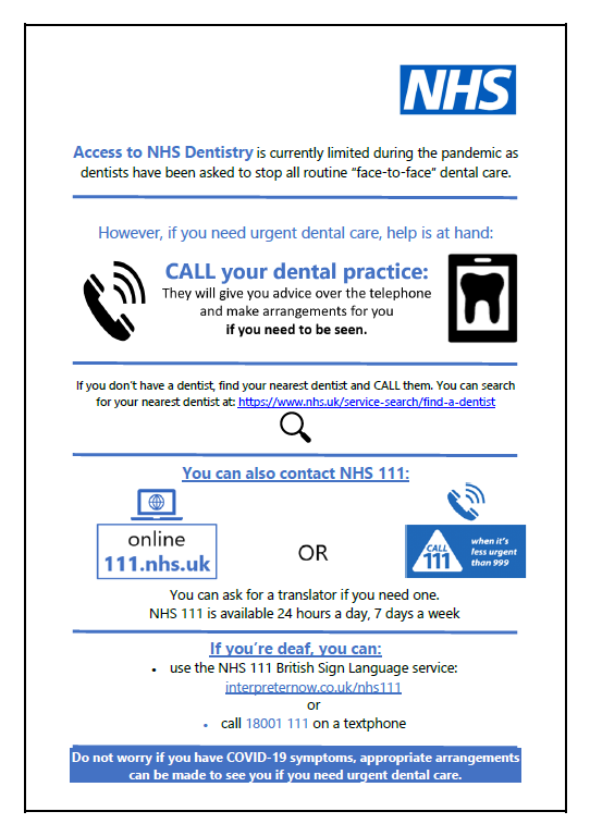 Dentistry poster United Lincolnshire Hospitals