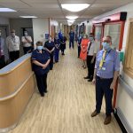 Chief Executive, Andrew Morgan, with Ward Sister, Cheryl Butler, and some of the team involved in the £1million transformation of Dixon Ward at Lincoln County Hospital.