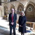 Chief Executive Andrew Morgan and Chair Elaine Baylis in the chapel