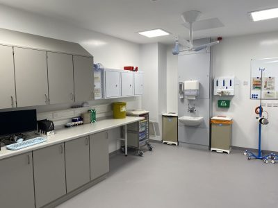 One of the preparation rooms connected to the new theatres
