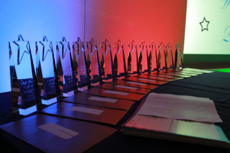Staff Awards trophies