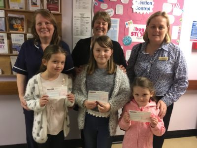 Maria’s daughters Madison, Mackenzie and Maizie with Bee Hulley, Lesley Nixon and Linda Sanderson
