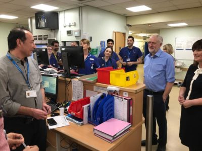 Jeremy Corbyn visits Lincoln County Hospital