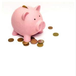 Piggy bank and money