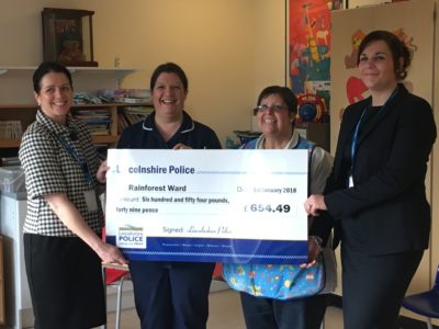 Rainforest ward donation from Lincolnshire Police
