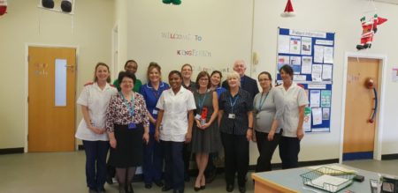 Photograph of community paediatric teamon the Kingfisher Ward at Grantham and District Hospital