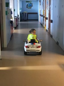 Electronic car for young patients in hospital