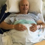 Patient Tony Smith - the first person to have day case hip replacement surgery at Grantham hospital