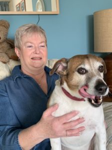 Patient Andrea Rodda and her dog Alfie