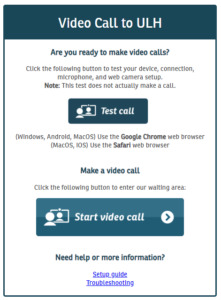 Video consultation appointments