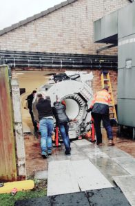 A giant magnet has been wheeled into place as part of a £1.6million investment in a new MRI scanner at Grantham and District Hospital.