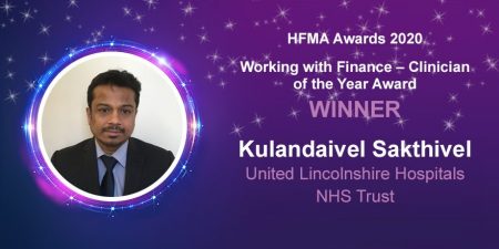 Working with Finance - Clinician of the Year Award winner Kulandaivel Sakthivel