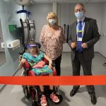 ULHT Chief Executive, Andrew Morgan, with Alisha Scowen and her mum Helen officially opening the new Changing Places facility at Pilgrim Hospital, Boston