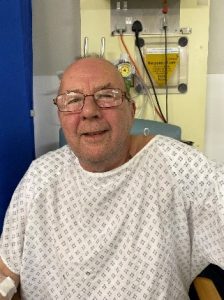 Mr Watson recovering in hospital after his surgery