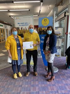 Pictured are (L-R): Head of Patient Experience Jennie Negus, Volunteer Nigel Brasier, and Director of Improvement and Integration Dr Sameedha Rich-Mahadkar.