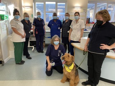 Grantham and District hospital staff with Patrick