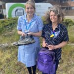 Laura and Helen getting ready for the Yorkshire Three Peaks challenge