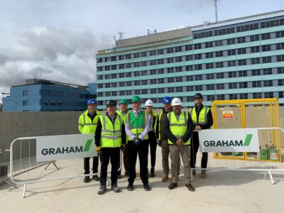 Celebrating the final concrete pour
