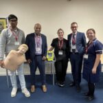 Student Paramedic Aakash Jansari, Consultant Cardiologist Dinal Taleyratne, Lead Resuscitation Practitioner Monique Loveday, Consultant Cardiologist David O’Brien and Sister Chelsea Spencer.