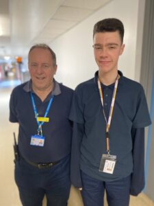 Merv and Conner working together at Lincoln County Hospital 
