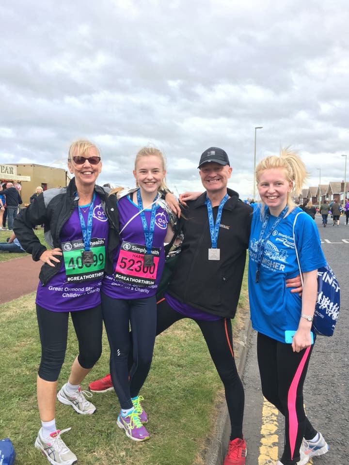 Family photo during a run