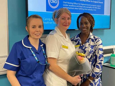 Carole Jackson receiving her award