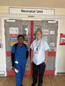 Neonatal Nurse Anita Adu Mensah with Lead Chaplain and Head of Chaplaincy Services Reverend Alison Gibbs